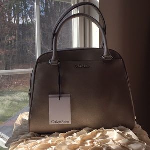 Calvin Klein Metallic Taupe Purse
